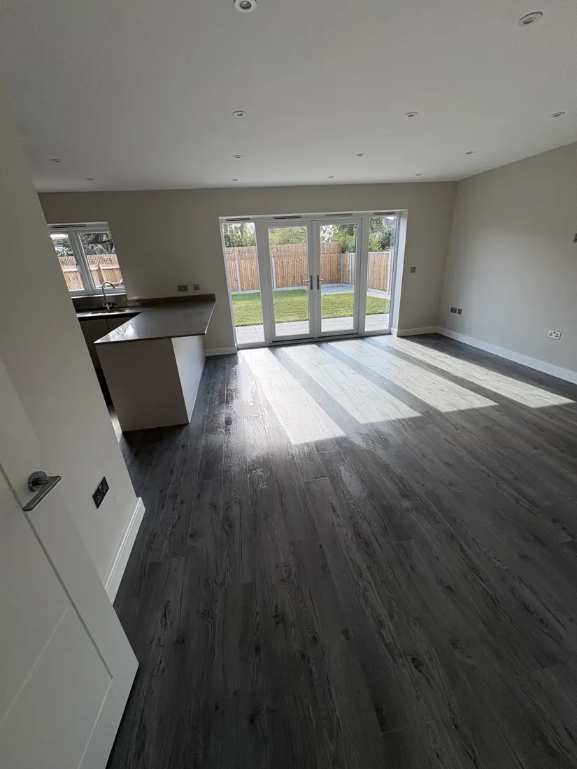 Clean open-plan kitchen
